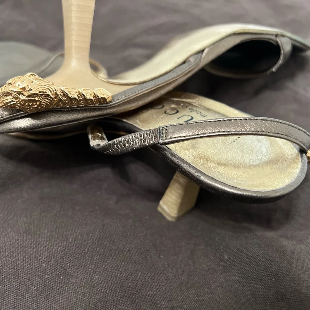 Gucci square sandals with kitten heel - Picture 6 of 7